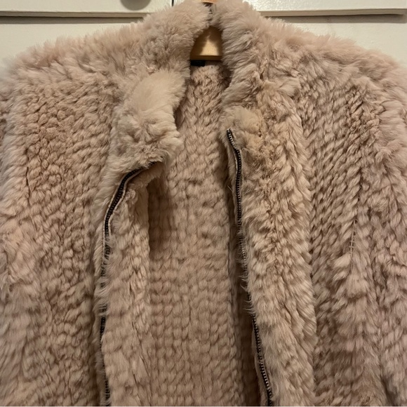 Love Token Blush Pink Rabbit Fur Jacket - Picture 4 of 8